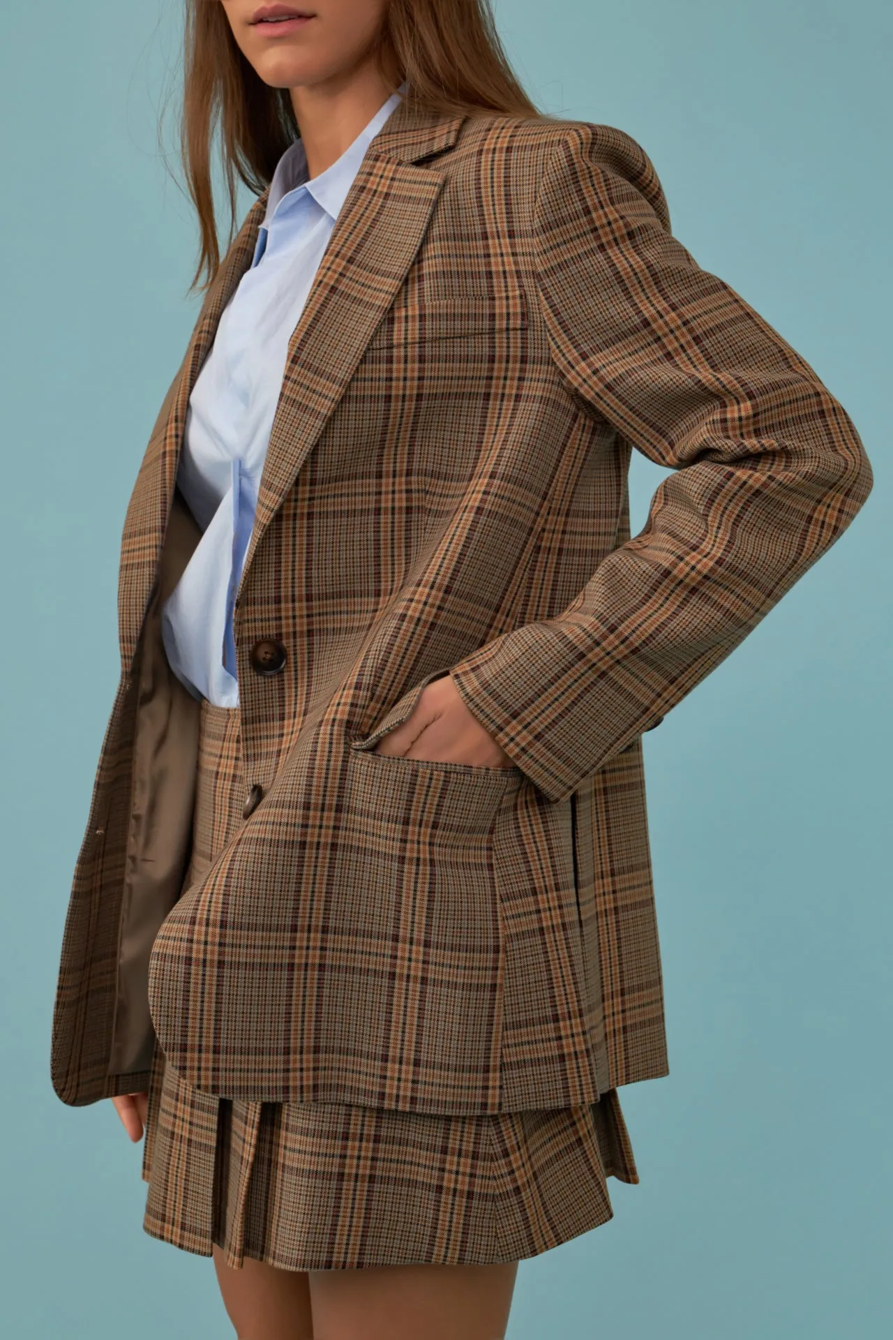 Oversized Check Blazer