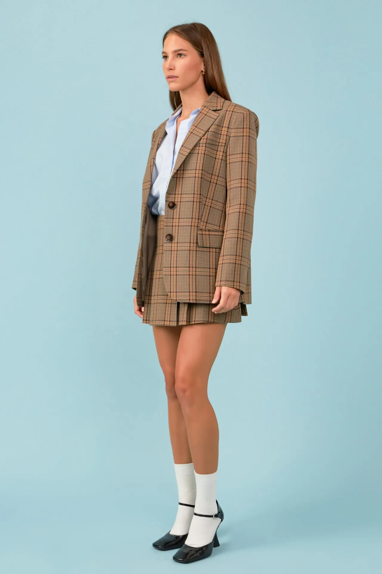 Oversized Check Blazer
