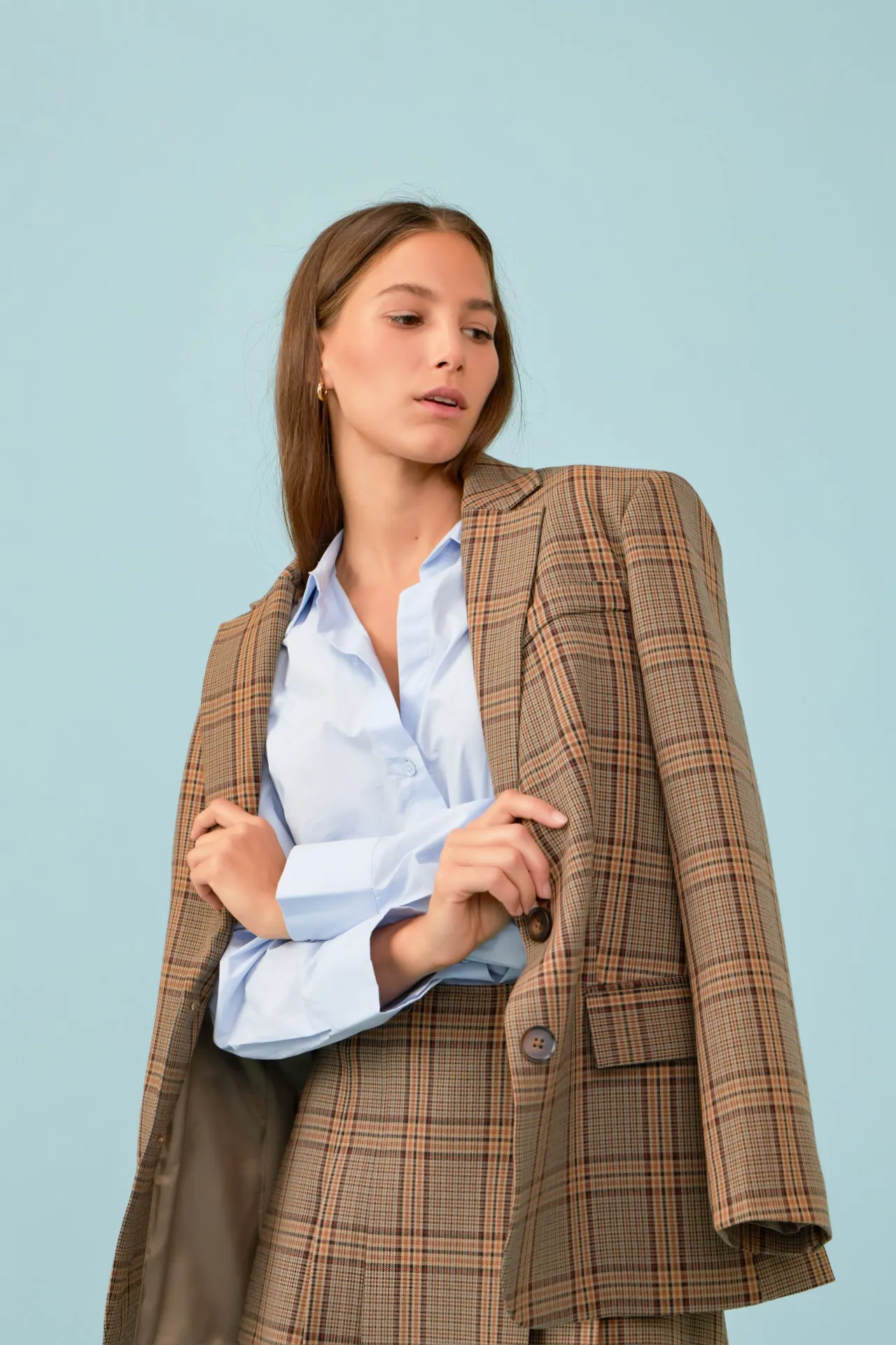 Oversized Check Blazer