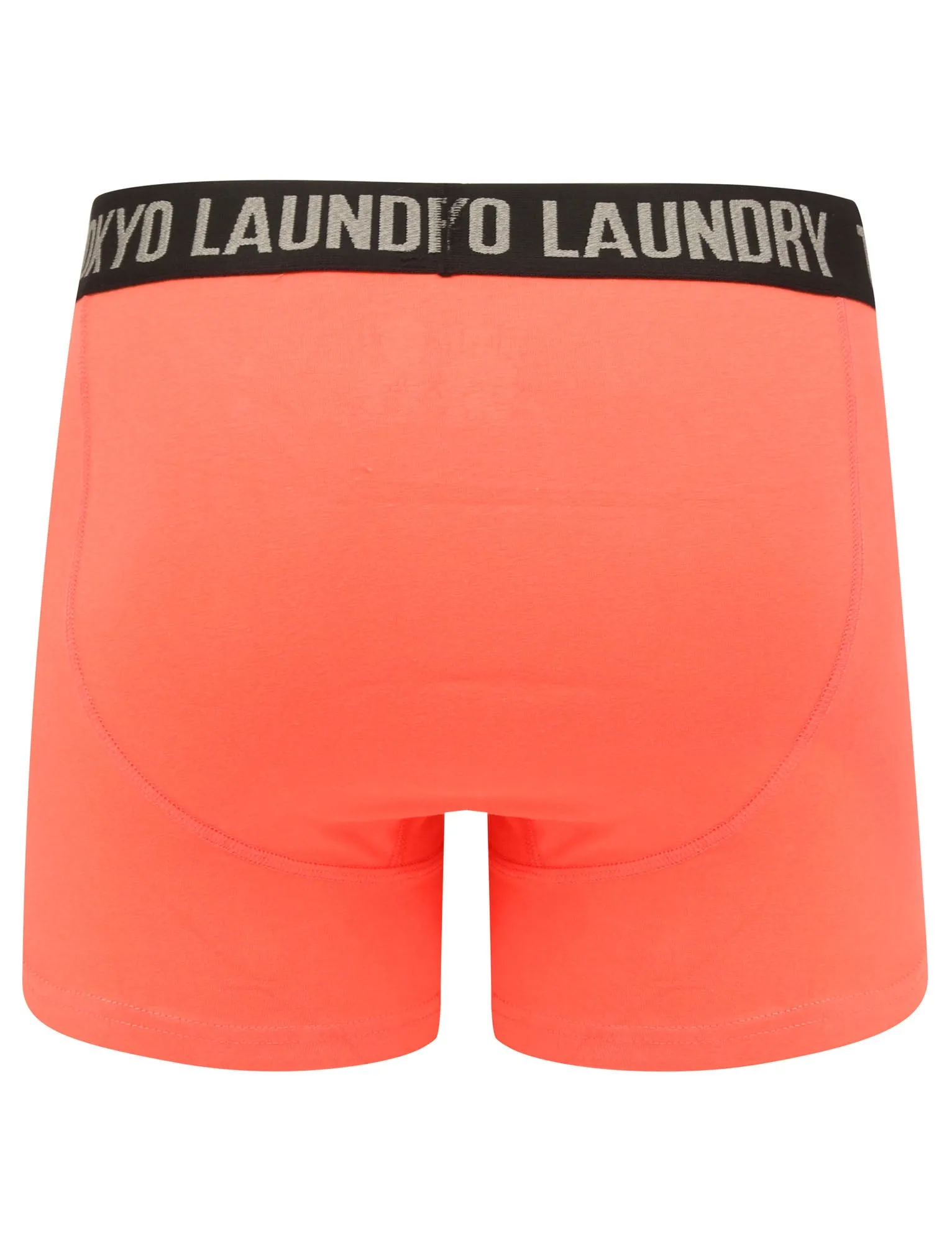 Paget (2 Pack) Boxer Shorts Set In Hot Coral / Light Grey Marl - Tokyo Laundry