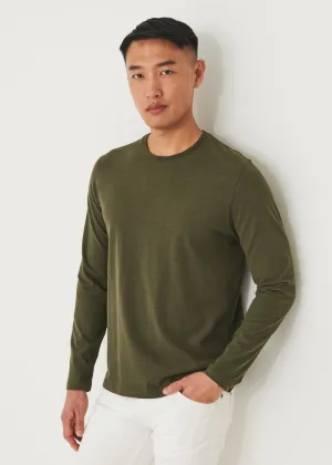 PIMA COTTON STRETCH OVERDYE T-SHIRT - KHAKI