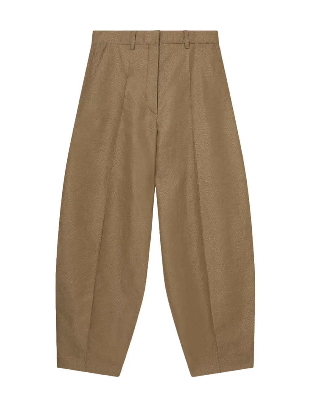 Pleated Balloon Leg Tailored Trousers (Caramel)