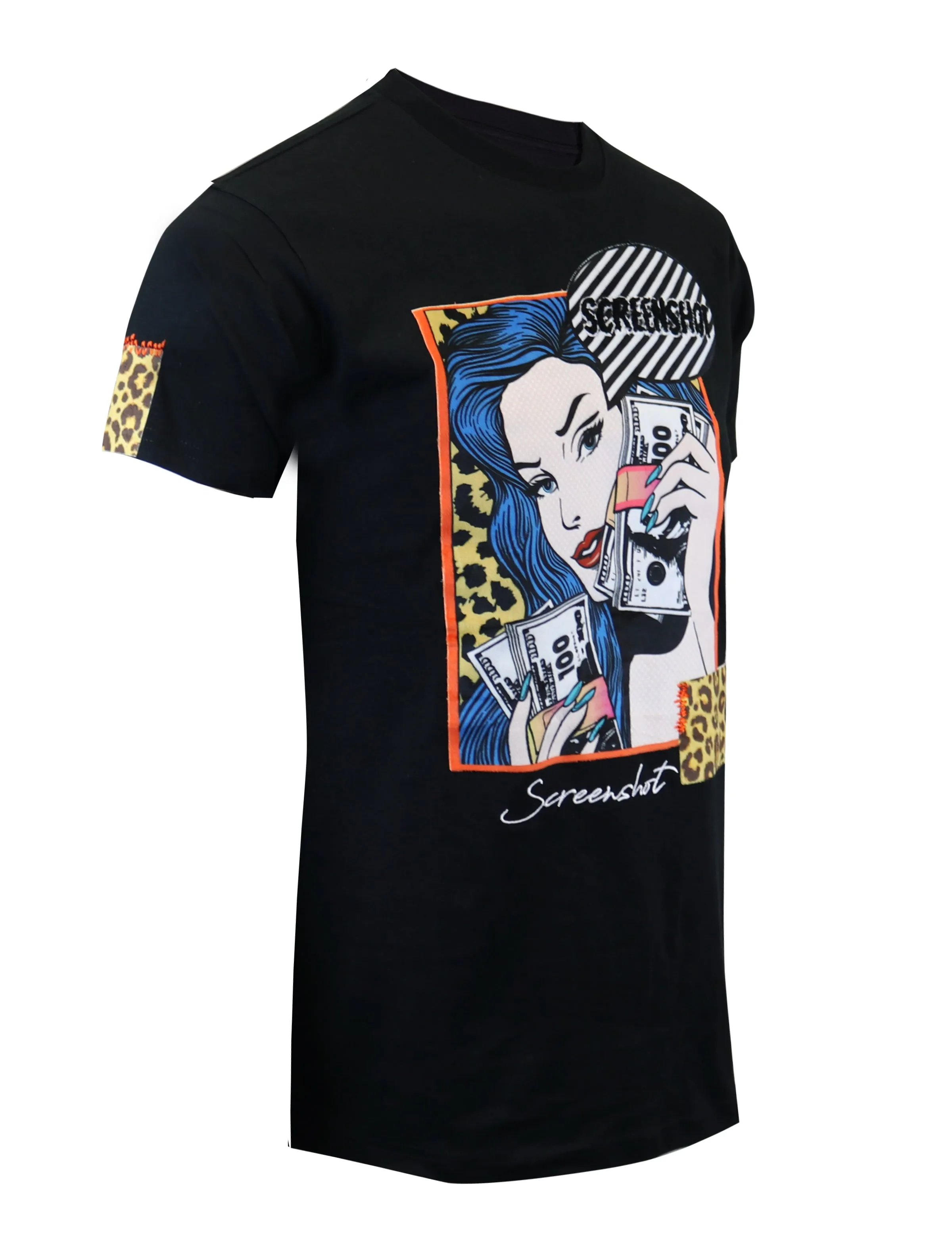 POP ART CARTON PREMIUM T-SHIRTS-S11057 (BLACK)