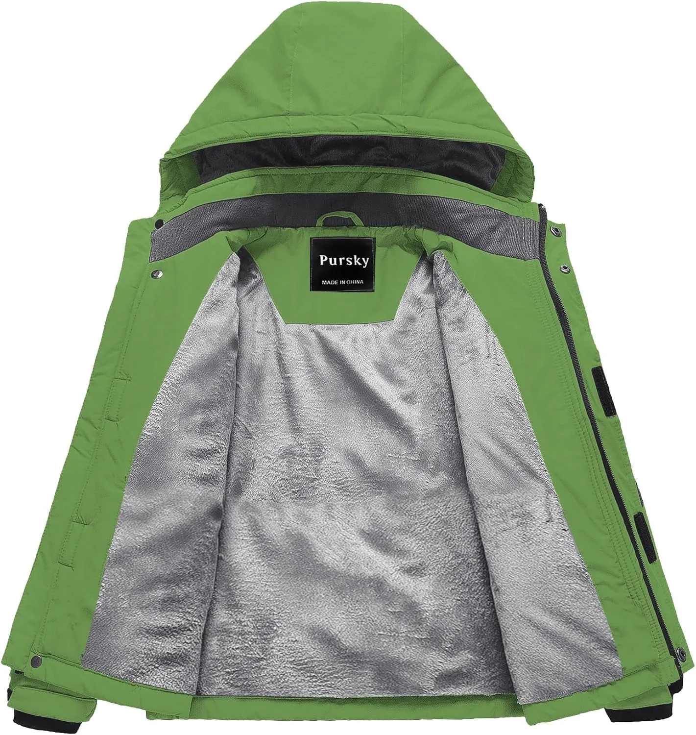 Pursky Boy's Waterproof Ski Jacket Kids Winter Snow Coats Fleece Raincoats Parka