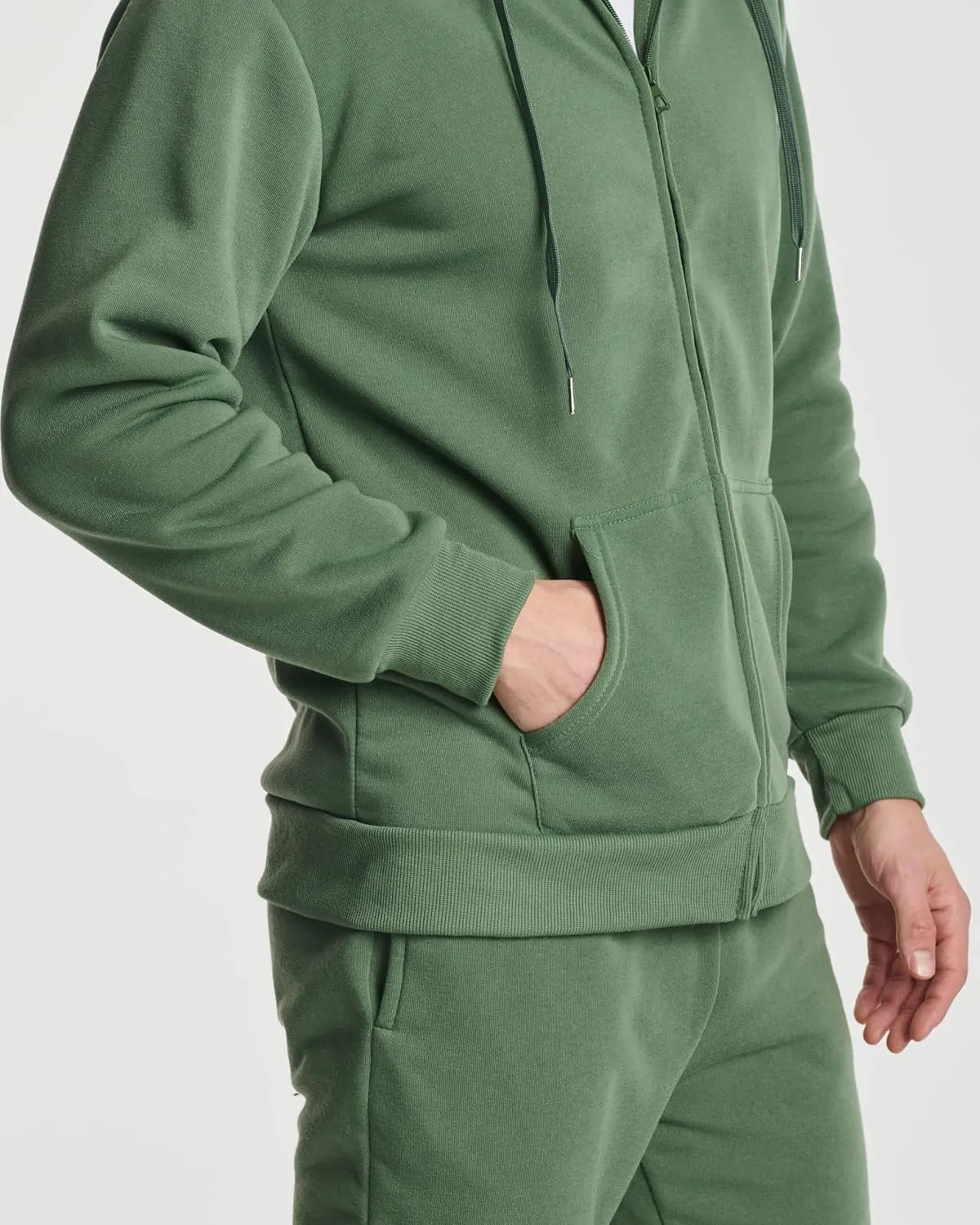 Real Essentials 3 Pack: Mens Fleece Long Sleeve Full Zip Hoodie - Athletic Sweatshirt Jacket (Available in Big & Tall)