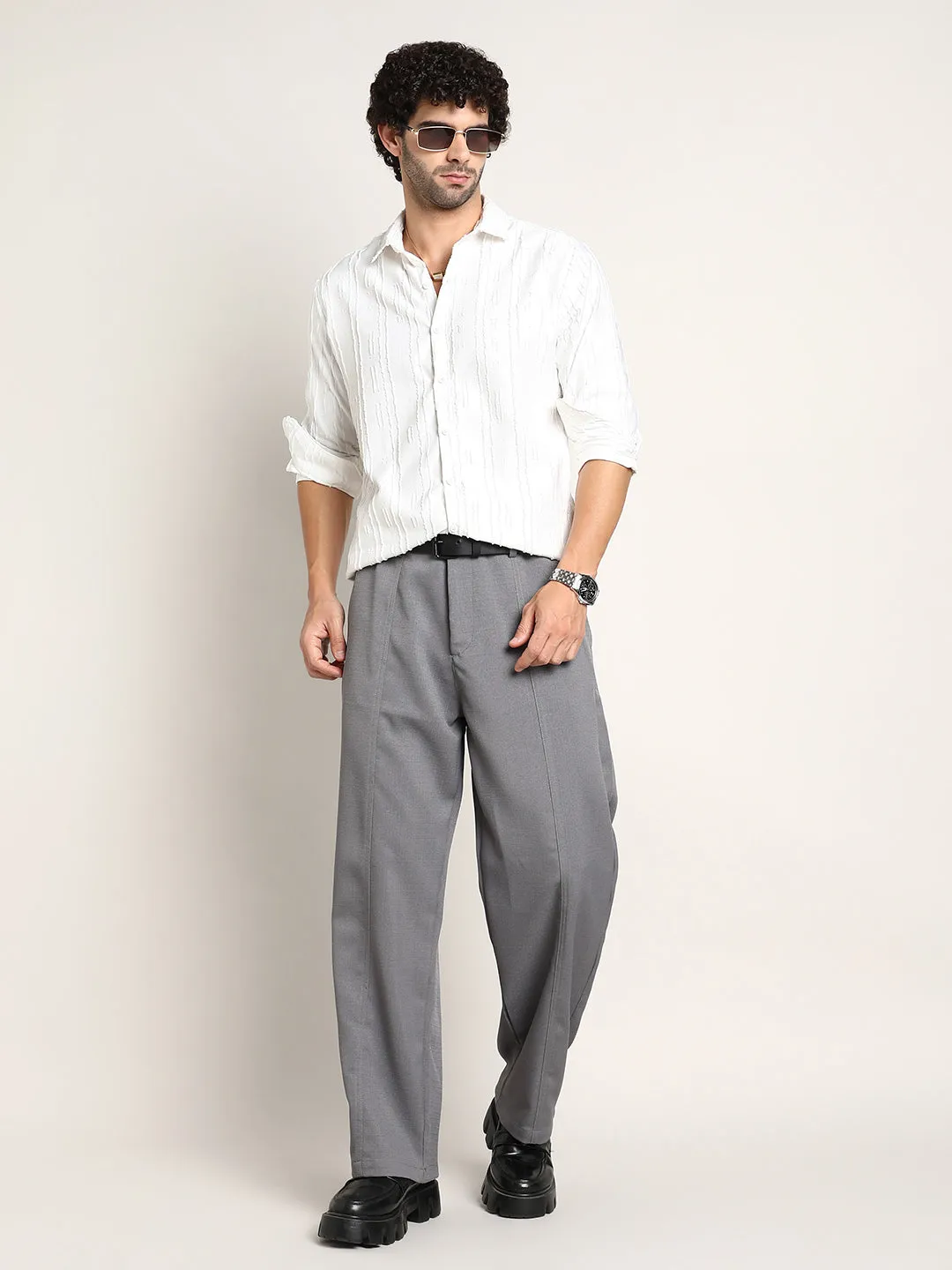 Relaxed-Panel Tailored Trousers