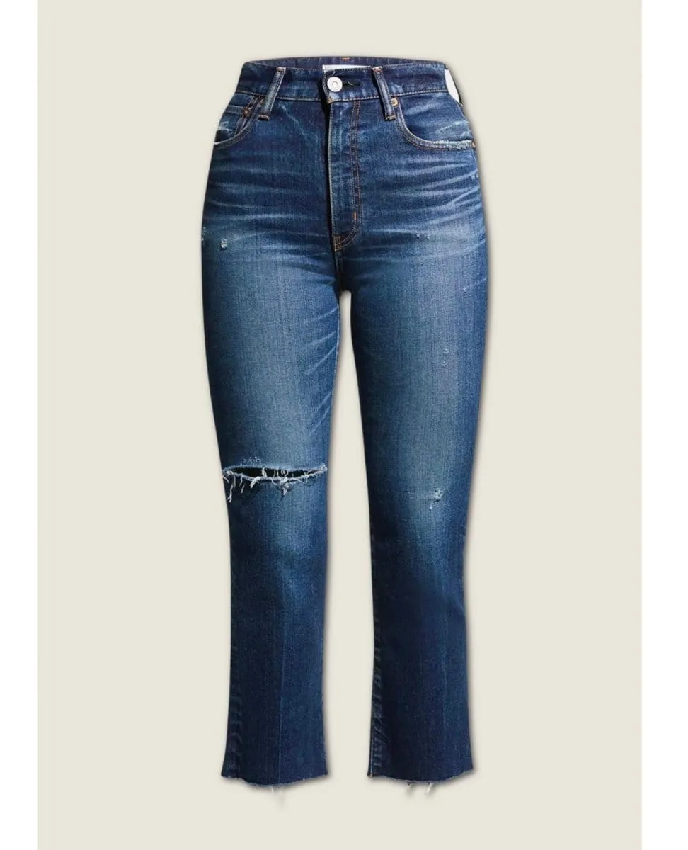 Rhode Cropped Flare Dark Blue