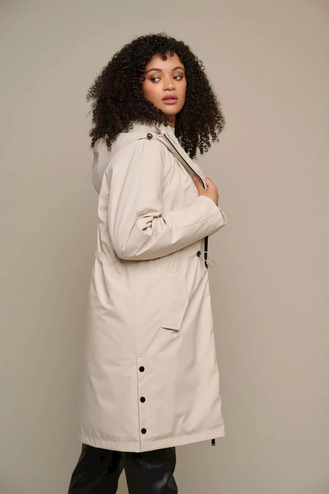 Rino & Pelle Jiva Hooded Raincoat - Stone Sage