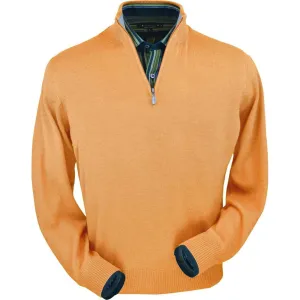 Royal Alpaca Half-Zip Mock Neck Sweater in Melon Heather by Peru Unlimited