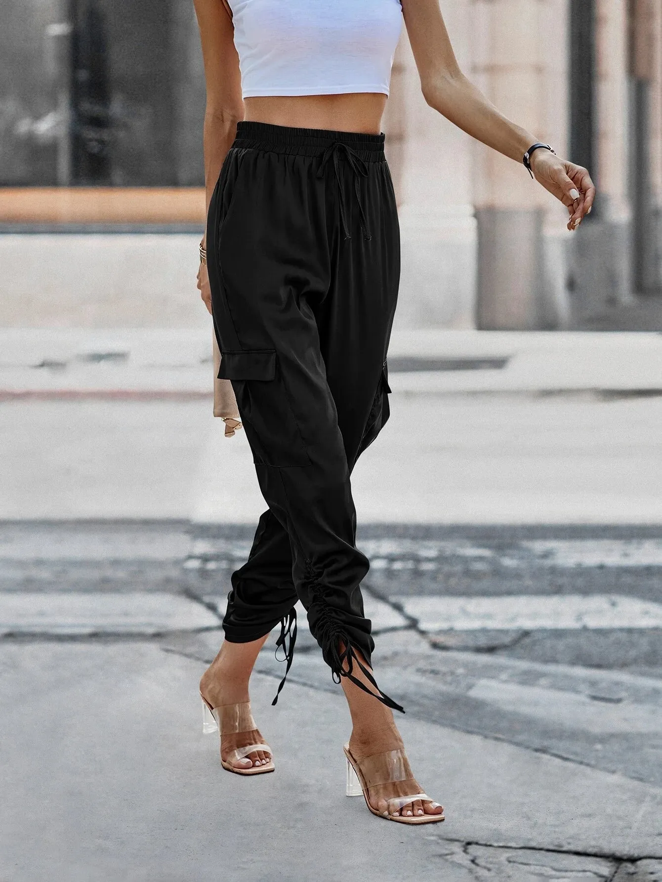 Side Stacked Drawstring Pants