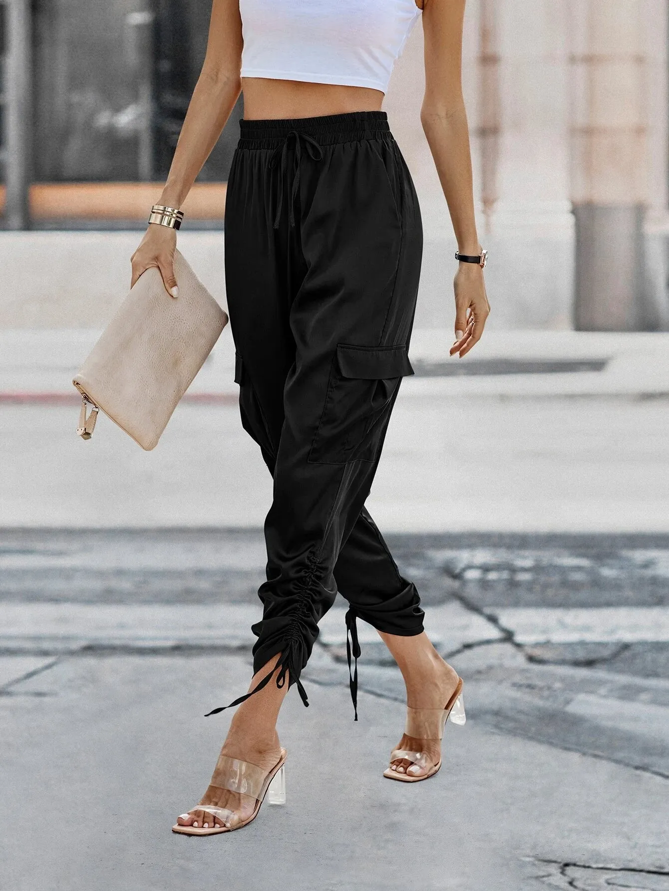 Side Stacked Drawstring Pants