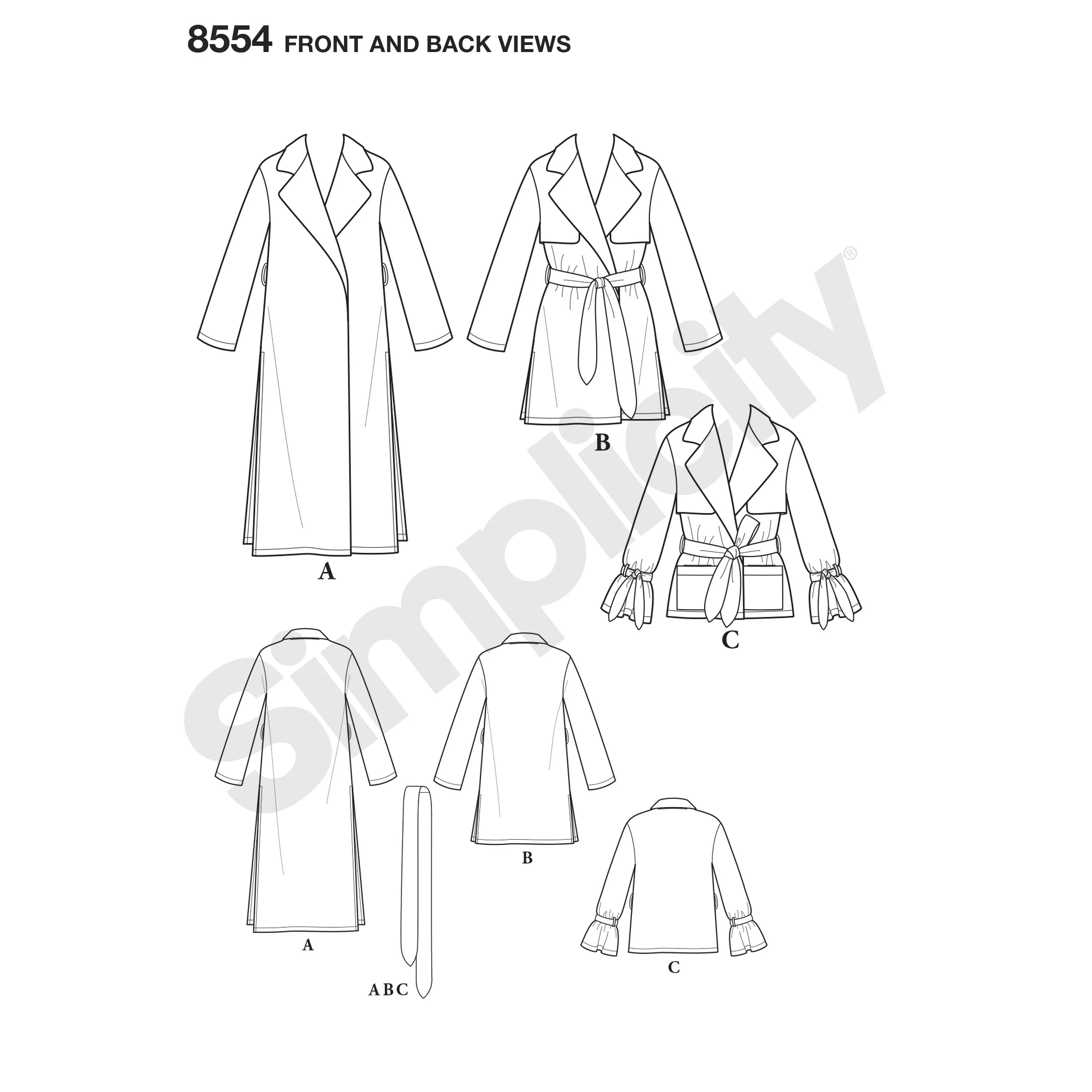 Simplicity Pattern 8554 womens petite coats and jackets
