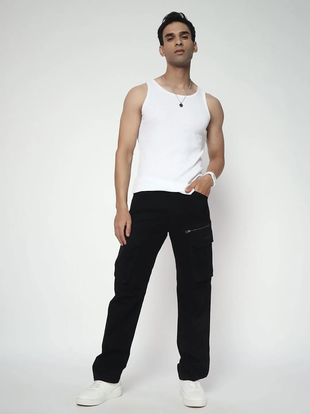SLIM EIGHT POCKETS CARGO BLACK