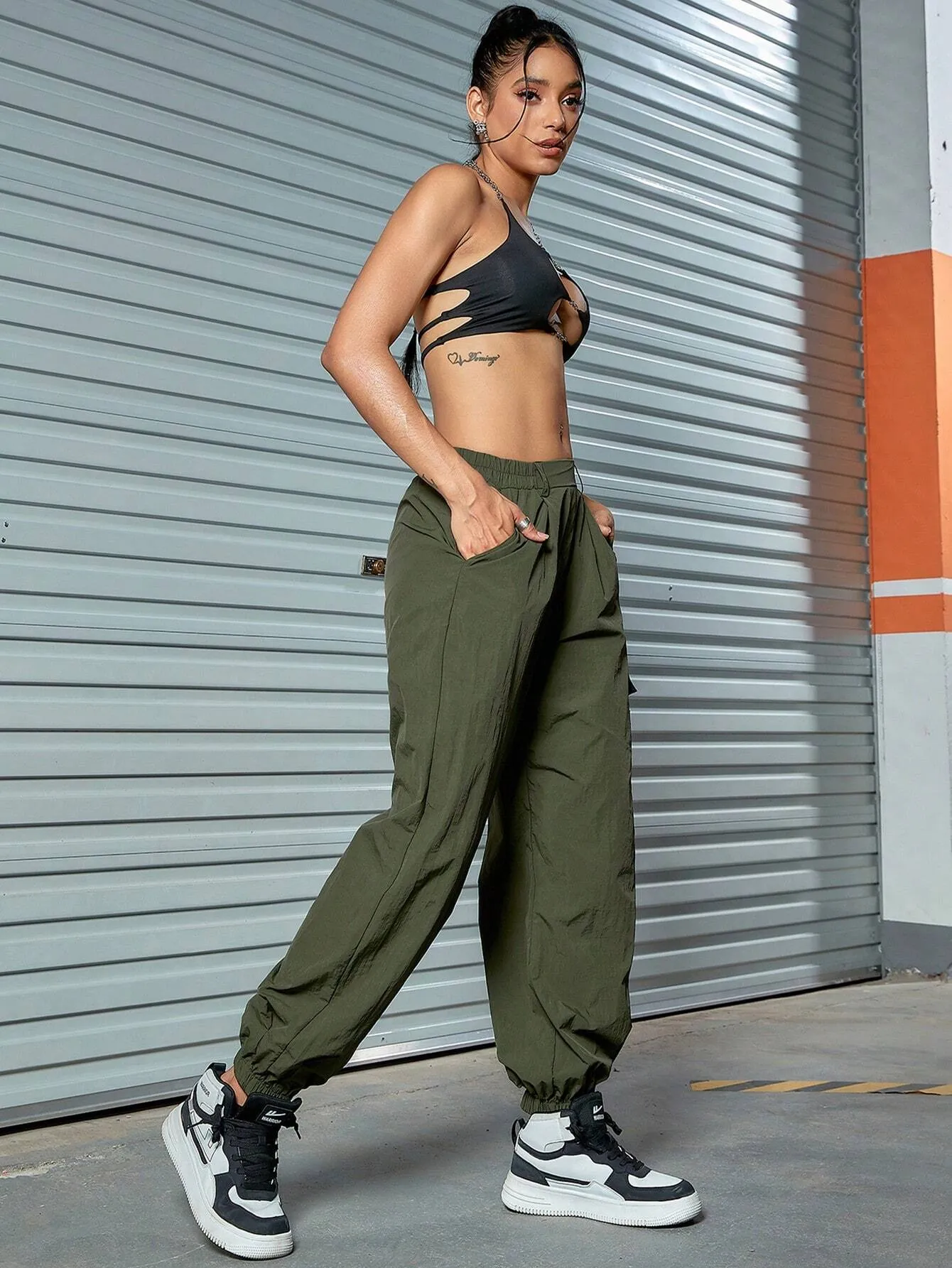 Street Style Flap Pocket Cargo Jogger Pants