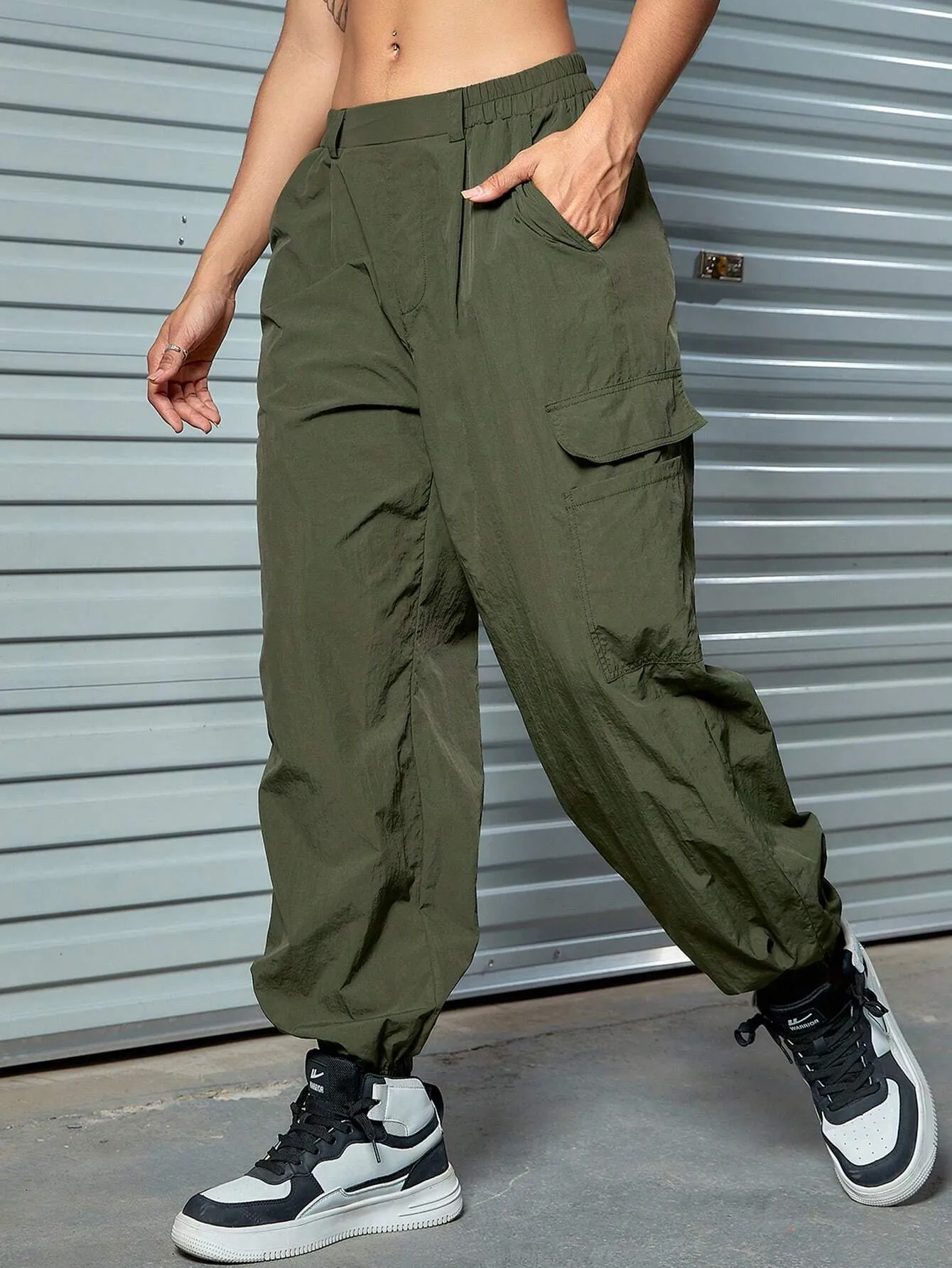 Street Style Flap Pocket Cargo Jogger Pants