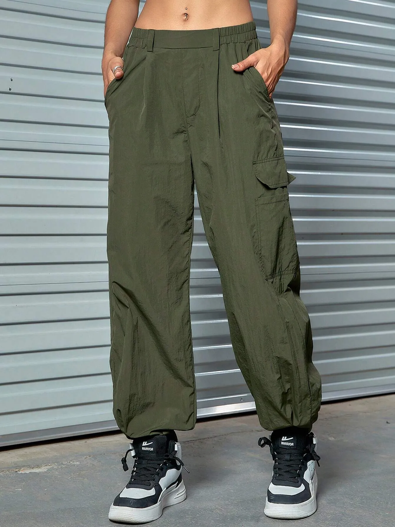 Street Style Flap Pocket Cargo Jogger Pants