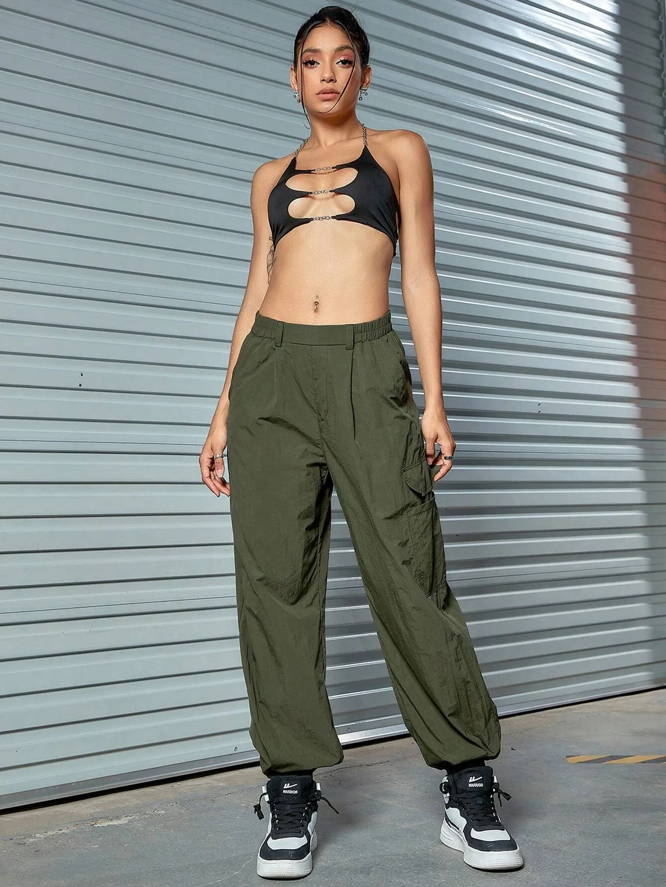 Street Style Flap Pocket Cargo Jogger Pants