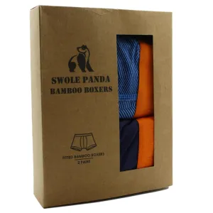 Swole Panda Bamboo Boxers 2 Pack - Navy / Blue Herringbone
