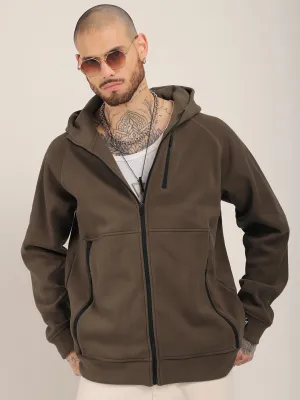 Wayfarer Coffee Velvet Zipper Hoodie