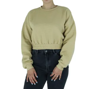 Women's Elastic Waist Sweaters,Beige