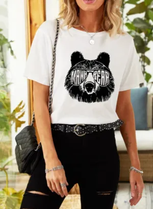 Women's T-shirts Bear Print T-shirts