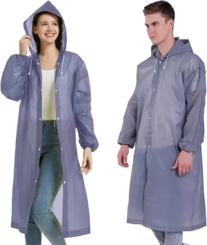 YDYJKI 2 Pack Waterproof Rain Ponchos for Adults-Reusable Emergency Raincoats with Hoodand Drawstring -Lightweight Ponchos